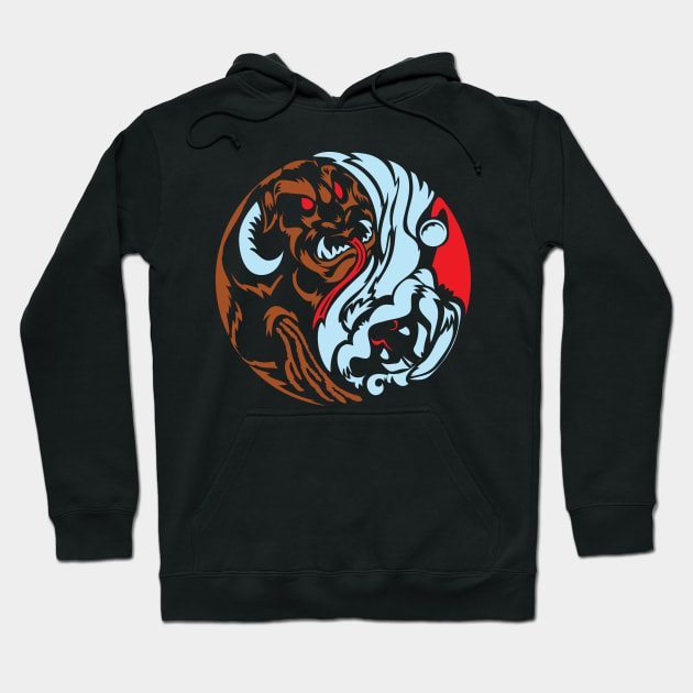 Krampus Santa Ying Yang Hoodie by mannycartoon